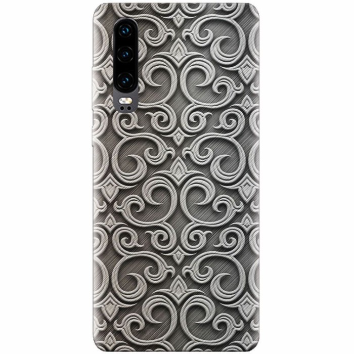 Husa silicon pentru Huawei P30, Baroque Silver Pattern