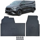 Set Premium de Covorase din Cauciuc pentru Podea Negru pentru Ford Tourneo Transit Custom din 2023 Performance AutoTuning