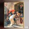 TABLOU PICTAT MANUAL, VANZATORUL DE MASTI, TABLOU MASTI VENETIENE 89X128CM