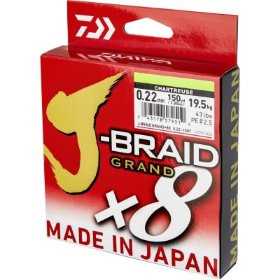 Fir Textil Daiwa J-Braid Grand X8 Chartreuse 0.20mm 135m 16kg foto