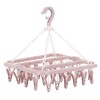Uscator Rufe Flippy Pliabil 32 Cleme, Rotire 360&deg;, Roz, Plastic Rezistent, Ușor de Depozitat, Multifuncțional, 32x32 cm
