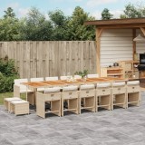 vidaXL Set mobilier de grădină cu perne, 17 piese, bej, poliratan 3211192