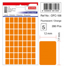 Etichete Autoadezive Color, 12 X 17 Mm, 280 Buc/set, Tanex - Orange Fluorescent foto