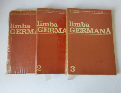 Limba germană, 3 volume, Ministerul Comerțului exterior, 1973 foto