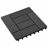 vidaXL Plăci pentru Deck 11 pcs Negru 30 x 30 cm Lemn compozit 42046671