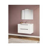 Set Mobilier Baie Savinidue Ibiza 85 cm, Riflaj Alb