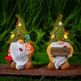 Figurina solara LED - pitic - 2 modele - LED alb cald - rasina - 10 x 8,5 x 18,5 cm