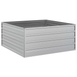 Cumpara ieftin Strat inaltat de gradina argintiu 100x100x45cm otel galvanizat