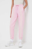 Adidas Originals pantaloni de trening din bumbac culoarea roz, cu imprimeu
