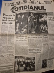 ziarul cotidianul 17 decembrie 1992 - trupa phoemix,nicu covaci,poster aro 244 foto