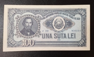 Romania 100 lei 1952 P90b UNC foto