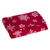 Cuvertură Decorativă, Crăciun, Bordo, Fulgi Albi, Flannel, 160x130cm, Oem