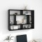 Gossi raft de perete, negru, 75x16x55 cm, lemn prelucrat