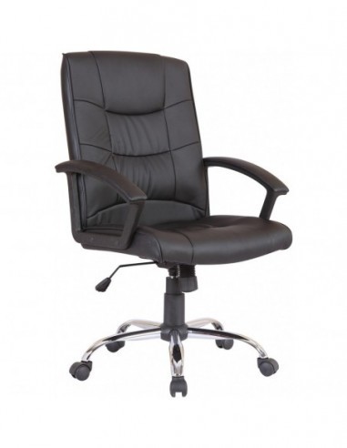Scaun directorial GN02, ergonomic, cadru cromat, inaltime ajustabila, balans, 100 kg, negru