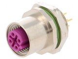 Soclu M12 PIN 5 mamă Profibus THT Fixare rotire