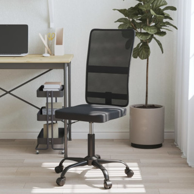 vidaXL Scaun de birou, negru, plasă textilă foto
