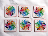 Set suporturi pahare cu spirala multicolora 39874