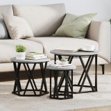 vidaXL Set mese suprapuse, 3 buc., gri sonoma, lemn prelucrat