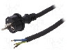 Cablu alimentare AC, 10m, 3 fire, culoare negru, cabluri, CEE 7/7 (E/F) mufa, SCHUKO mufa, PLASTROL - W-97537