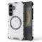 Husa transparenta Samsung Galaxy S24 Techsuit HoneyComb Shield MagSafe, alb