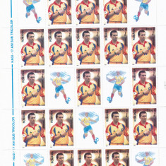 Romania 2001, LP 1548 b, Hagi, coli de 18 marci + 7 vignete, MNH!