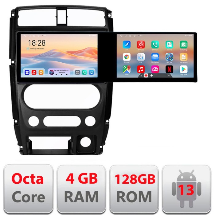 Navigatie Jimny 2007-2016 Kit-Jimny07 Edotec 2 ecrane 8 core 4+128 21.6 inch Incell android Wifi 5Ghz gps internet CarStore Technology