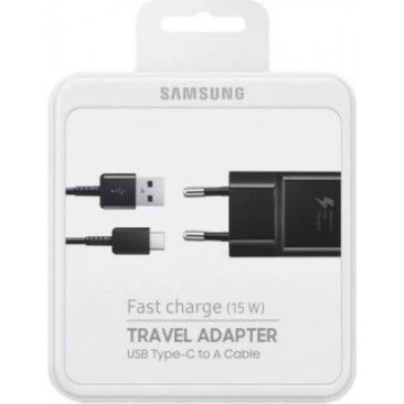 INCARCATOR RETEA CU CABLU DE DATE TYPE-C, SAMSUNG EP-TA20EBE (15W) FAST CHARGING ORIGINAL BLISTER foto