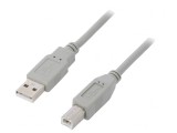 Cablu USB 2.0 A-B 1m Gri, QOLTEC