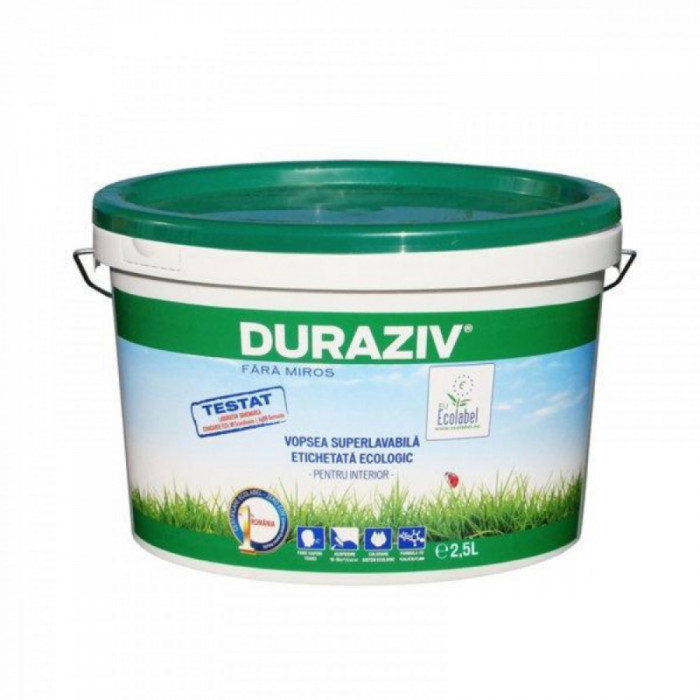 Vopsea lavabila fara miros Duraziv pentru interior 2.5 l