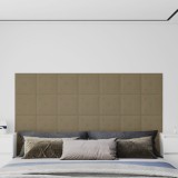 vidaXL Panouri de perete 12 buc. cappuccino 30x30 cm piele eco 1,08 m&sup2;
