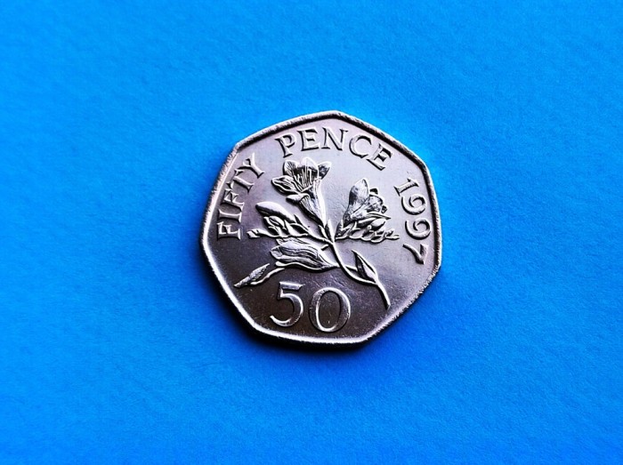 50 Pence 1997 Guernsey-stare buna-RAR