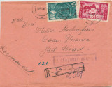 1945 Romania, Plic R circulat Iasi - Arad, timbre Pentru ardeleni, cenzura