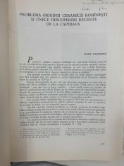 1961 Radu Florescu Problema originii ceramicii rominesti descoperiri de la Capidava EXTRAS din Omagiu lui George Oprescu