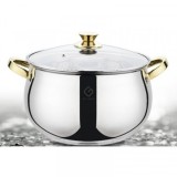 Cratita Inox cu Capac de Sticla 4L 20cm Baza Inductie Grunberg GR6820