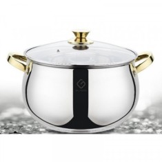 Cratita Inox cu Capac Sticla 5.1L 22cm Baza Inductie Grunberg GR6822 foto