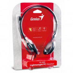 Casti audio Genius HS-200C , 3.5 mm Jack , Peste cap , Negru