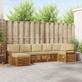 vidaXL Seturi de canapele 7 pcs Natural și Bej Lemn Solid de Acacia 3375173