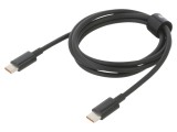 Cablu USB C 1m negru 100W cu mufă din ambele părţi