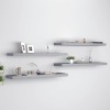 Set 4 rafturi perete suspendate Gossi, 90x23.5x3.8 cm, MDF, gri. Polite decorative, design modern, montare usoara, capacitate 10kg/raft