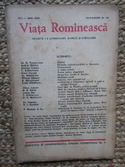 REVISTA VIATA ROMANEASCA REVISTA DE LITERATURA STIINTA SI IDEOLOGIE ANUL XXVII IULIE-AUGUST NR. 7-8 1935