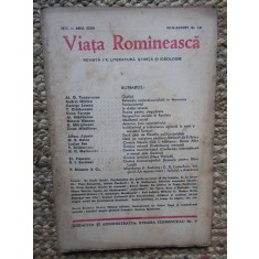 REVISTA VIATA ROMANEASCA REVISTA DE LITERATURA STIINTA SI IDEOLOGIE ANUL XXVII IULIE-AUGUST NR. 7-8 1935