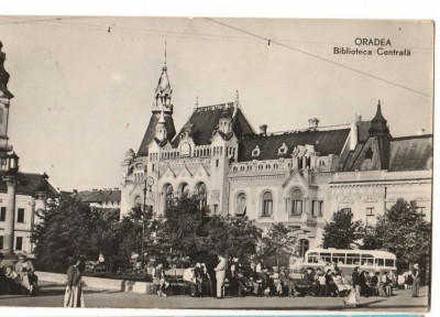 CPI B 11378 CARTE POSTALA - ORADEA. BIBLIOTECA CENTRALA, RPR foto