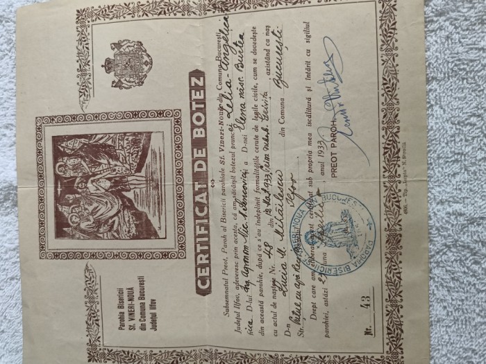certificat de botez