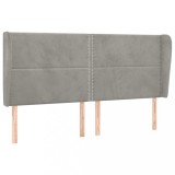 Cumpara ieftin Tablie de pat cu aripioare gri deschis 163x23x118/128cm catifea