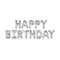 Balon folie model Happy Birthday-Culoare Argint