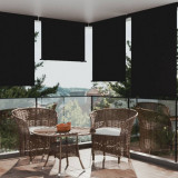 Copertina laterala de balcon, negru, 122 x 250 cm