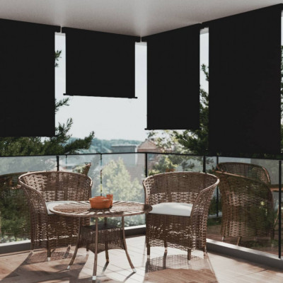 vidaXL Copertină laterală de balcon, negru, 122 x 250 cm foto