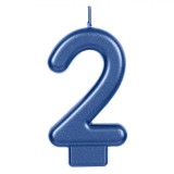 Lum&acirc;nare Cifră, Model 2, Bleu Metalizat, 3.5x5.5 cm, Oem