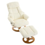 Fotoliu confortabil de relaxare cu funcție de masaj și &icirc;ncălzire, Alb | Aosom Romania