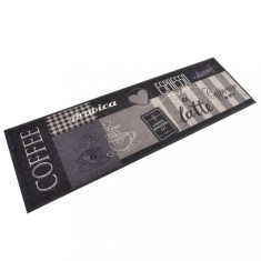 vidaXL Covor de bucatarie lavabil Coffee, negru, 60x180 cm, catifea foto